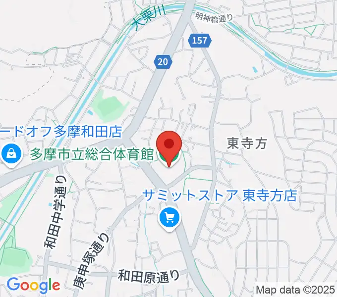 多摩市立総合体育館の地図