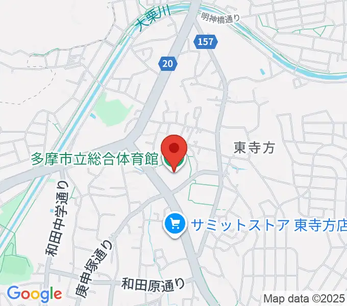 多摩市立総合体育館の地図