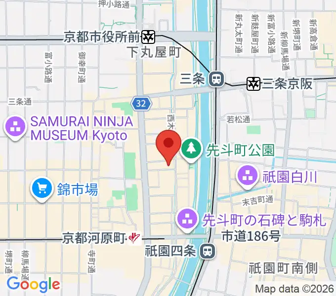音楽天国・京都河原町店の地図