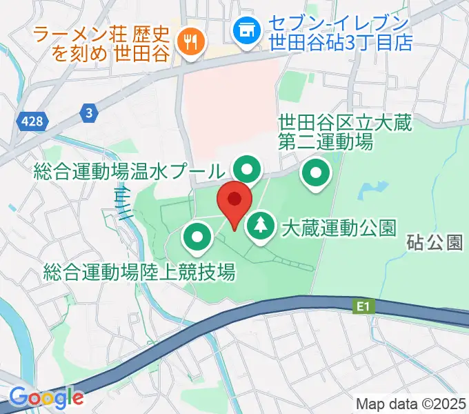 世田谷区立総合運動場体育館の地図