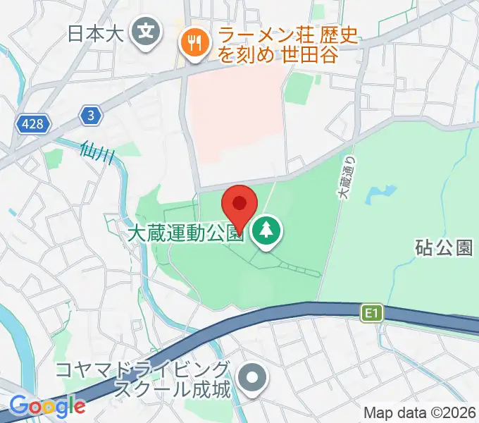 世田谷区立総合運動場体育館の地図