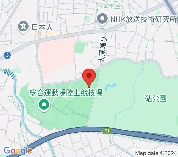 大蔵第二運動場体育館の地図