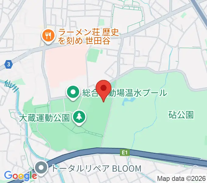 大蔵第二運動場体育館の地図