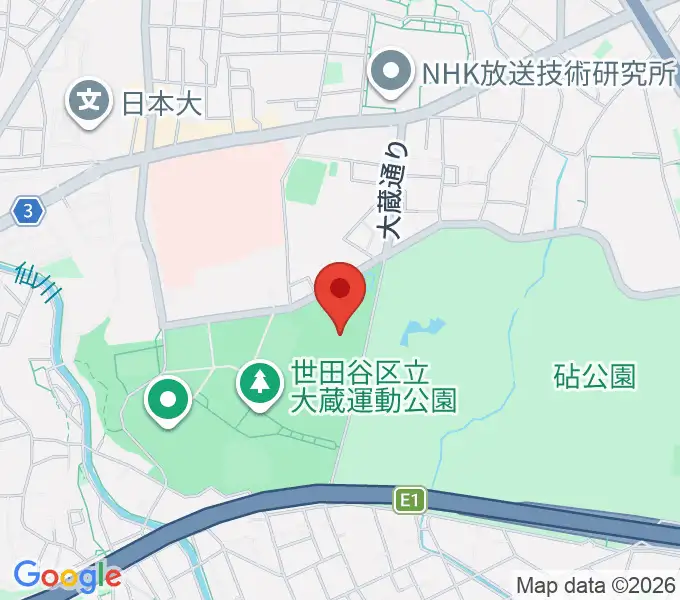 大蔵第二運動場体育館の地図