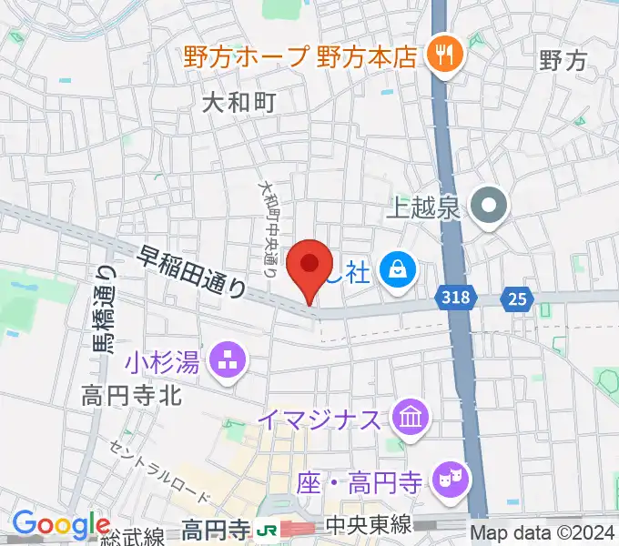 ソニックバンドスタジオの地図