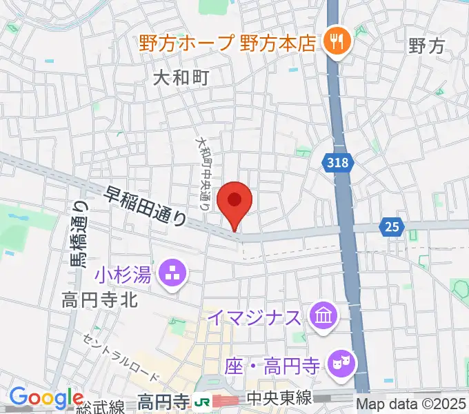 ソニックバンドスタジオの地図
