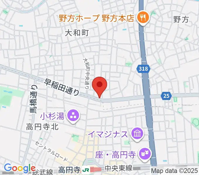 ソニックバンドスタジオの地図