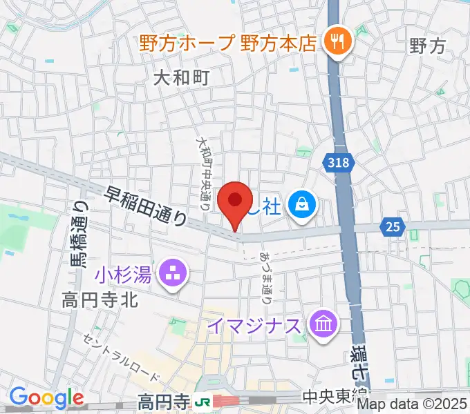 ソニックバンドスタジオの地図
