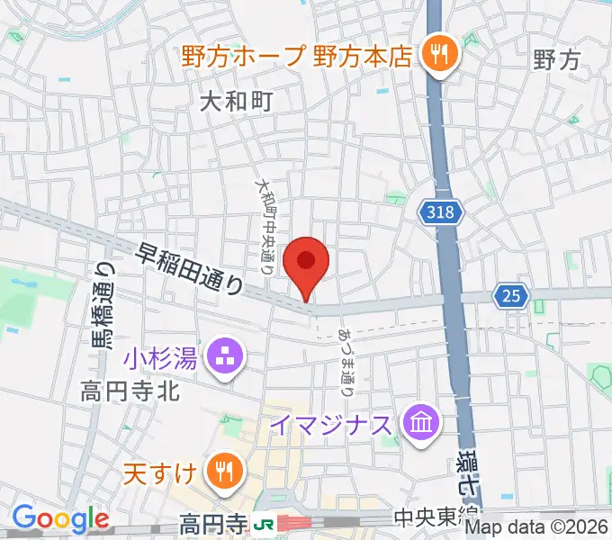 ソニックバンドスタジオの地図