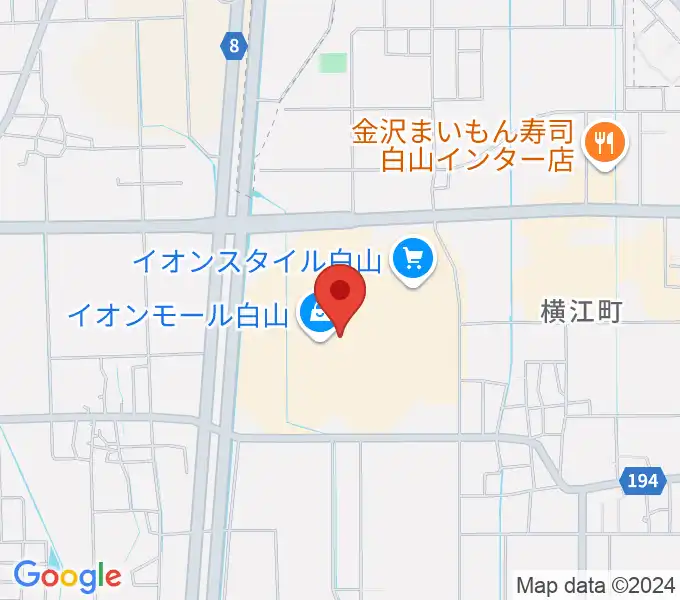 イオンシネマ白山の地図