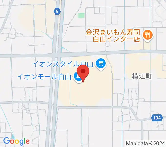 イオンシネマ白山の地図