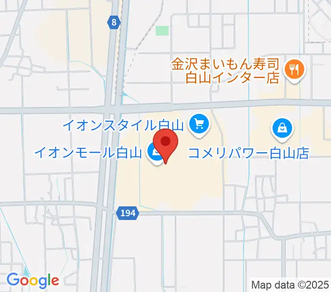 イオンシネマ白山の地図