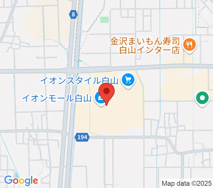 イオンシネマ白山の地図