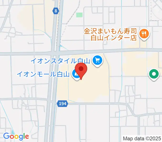 イオンシネマ白山の地図
