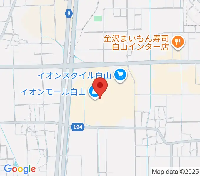 イオンシネマ白山の地図