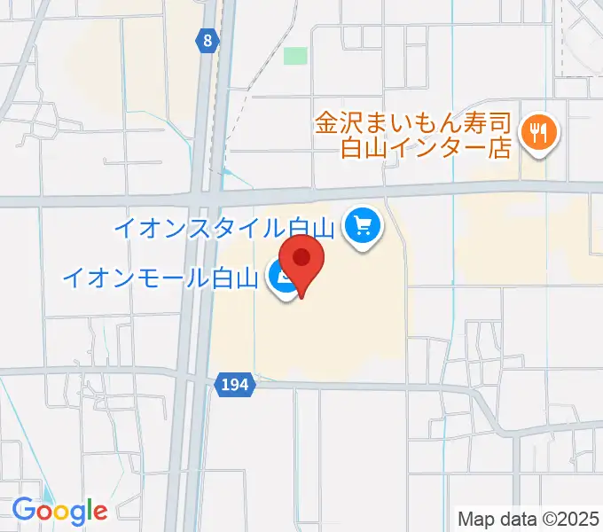 イオンシネマ白山の地図