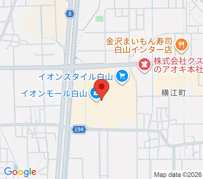 イオンシネマ白山の地図