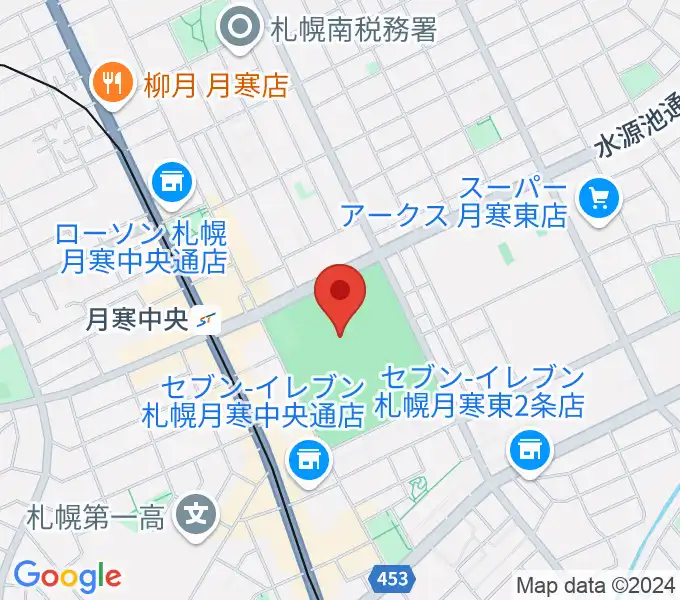 月寒屋外競技場の地図