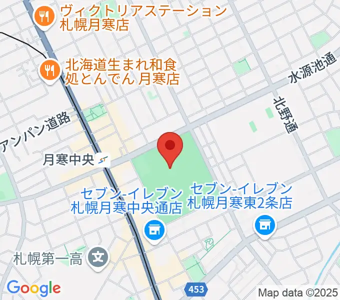 月寒屋外競技場の地図