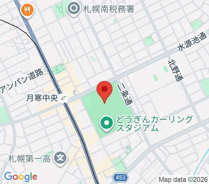 月寒屋外競技場の地図