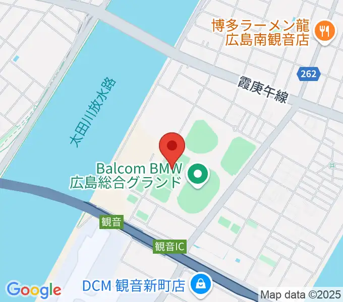 バルコムBMWスタジアムの地図