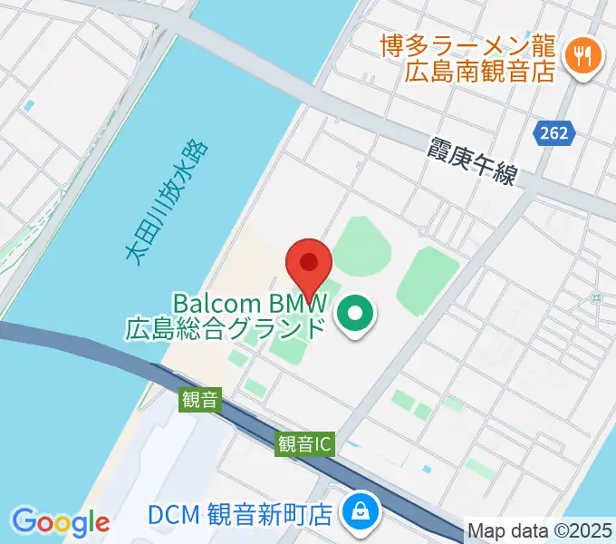 バルコムBMWスタジアムの地図
