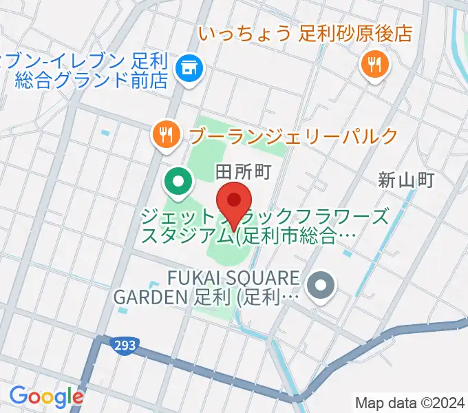 足利ガスグラウンドの地図