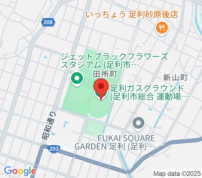 足利ガスグラウンドの地図