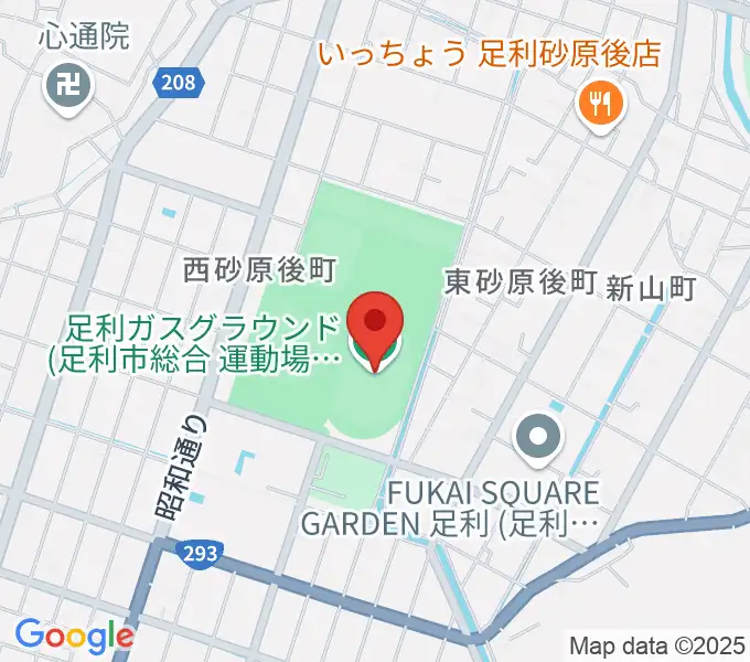 足利ガスグラウンドの地図