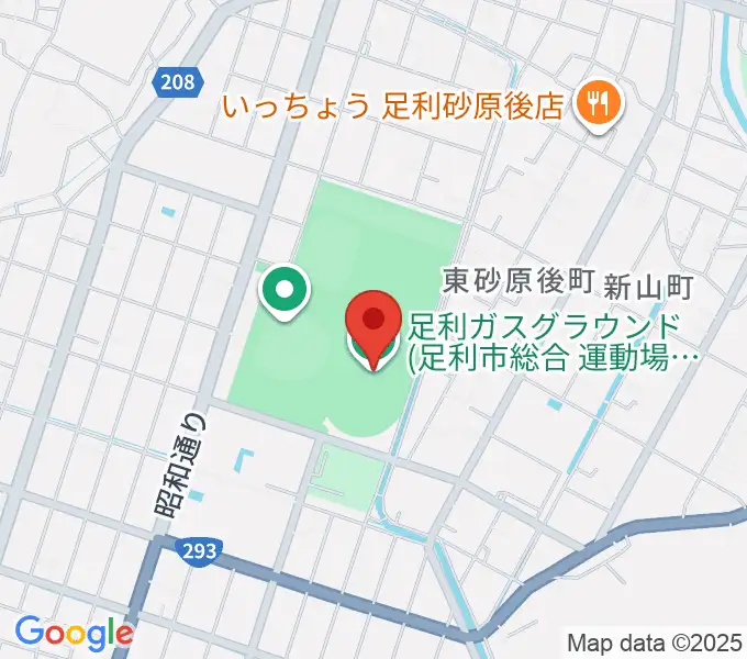 足利ガスグラウンドの地図