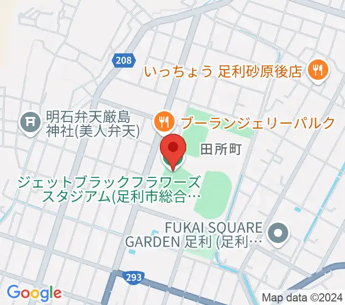 ジェットブラックフラワーズスタジアムの地図