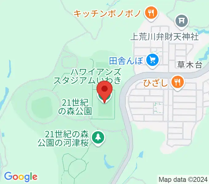 ハワイアンズスタジアムいわきの地図