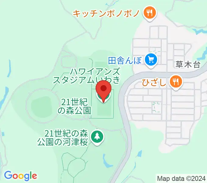 ハワイアンズスタジアムいわきの地図