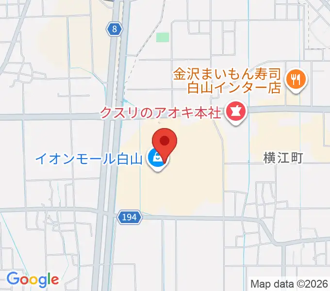 MPC楽器センター白山の地図
