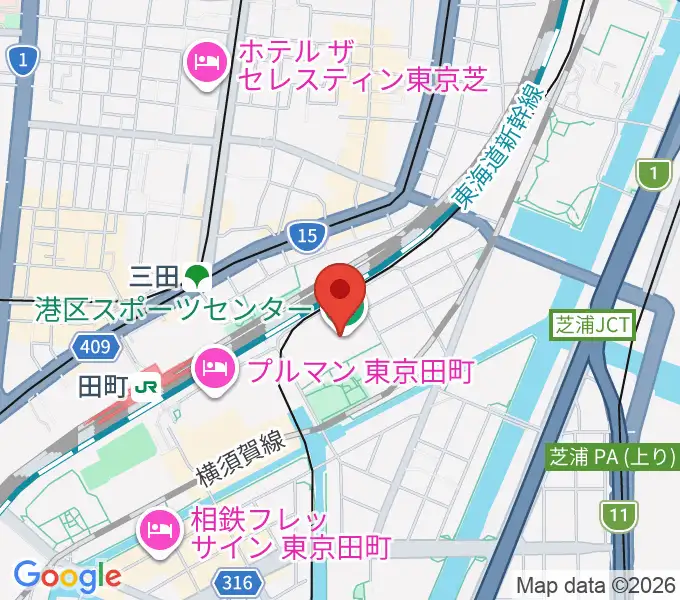 港区スポーツセンターの地図