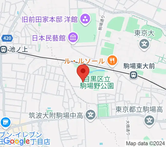 目黒区立駒場体育館の地図