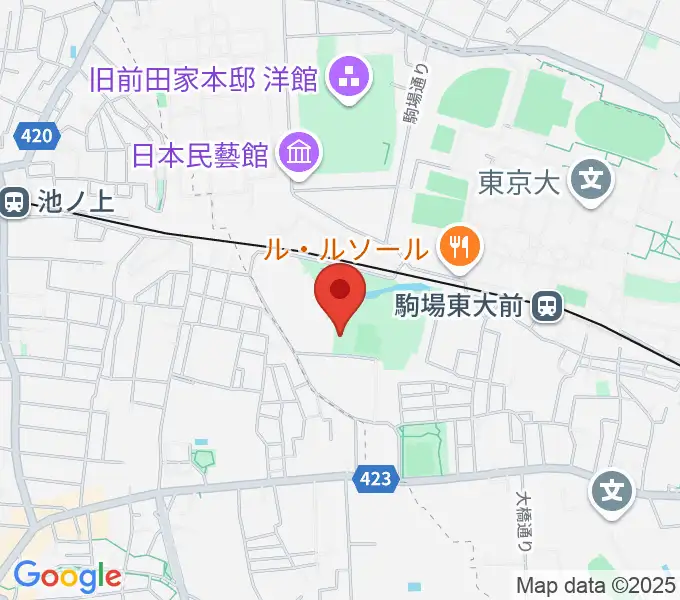 目黒区立駒場体育館の地図
