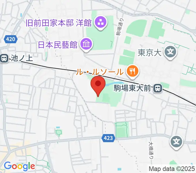 目黒区立駒場体育館の地図