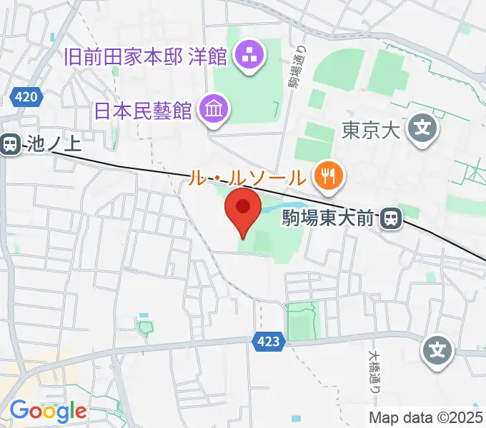 目黒区立駒場体育館の地図