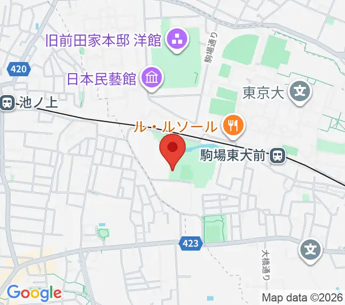 目黒区立駒場体育館の地図