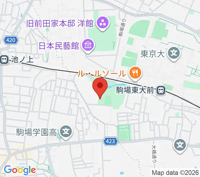 目黒区立駒場体育館の地図