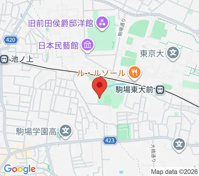 目黒区立駒場体育館の地図