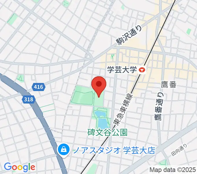 碑文谷体育館の地図