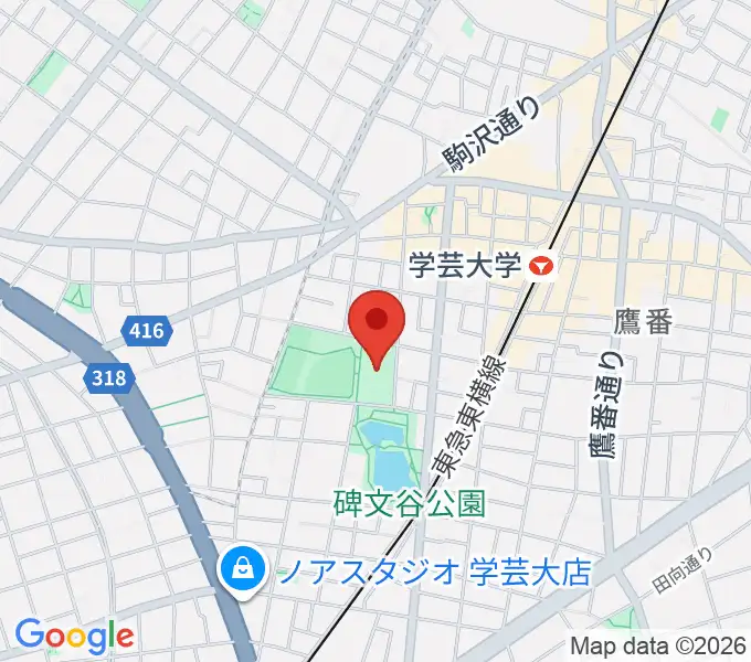 碑文谷体育館の地図