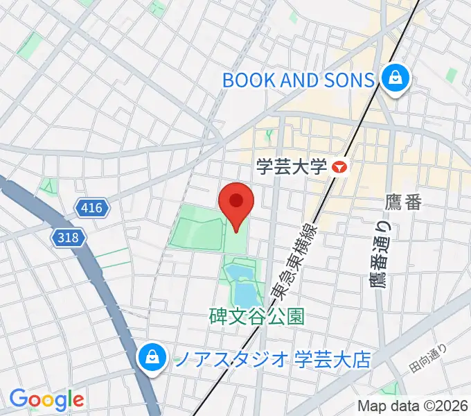 碑文谷体育館の地図