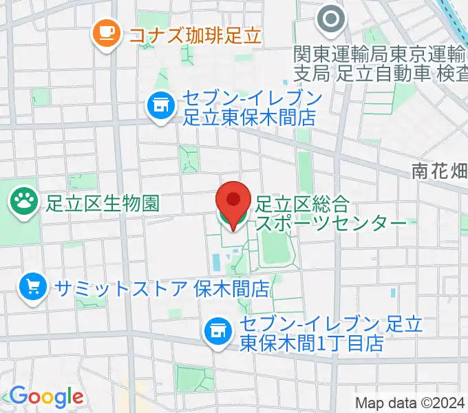 足立区総合スポーツセンターの地図