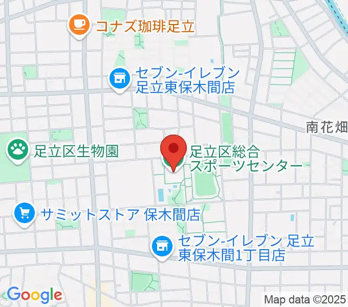 足立区総合スポーツセンターの地図