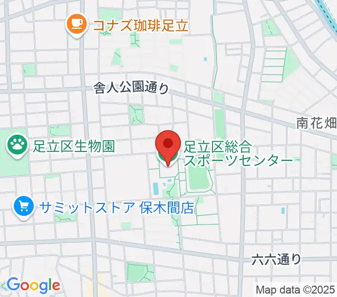 足立区総合スポーツセンターの地図