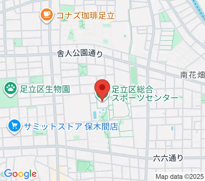 足立区総合スポーツセンターの地図