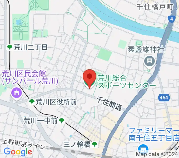 荒川総合スポーツセンターの地図